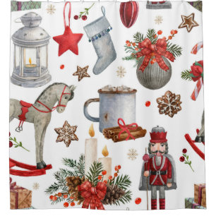Watercolor christmas decoration pattern