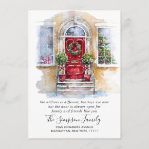 Watercolor Christmas Door Moving Announcement
