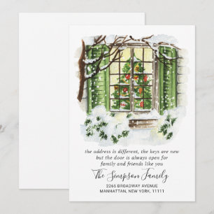 Watercolor Christmas Door Moving Announcement