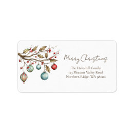 Watercolor Christmas Elegant Script   Label