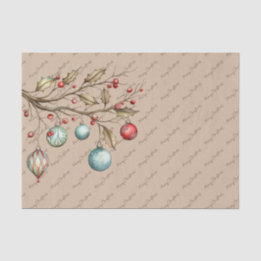 Watercolor Christmas Elegant Script   Tissue Paper