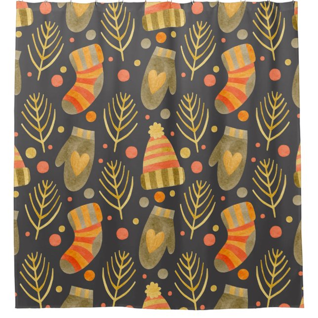 Watercolor Christmas: Festive Seamless Pattern. (Front)