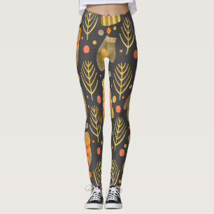 Watercolor Christmas: Festive Seamless Pattern. Leggings