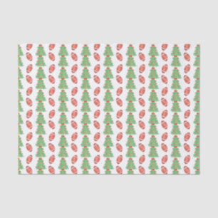 Watercolor Christmas Football Trees Tissue Paper
