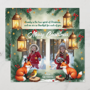 Watercolor Christmas Furry & Bright greeting card