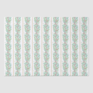 Watercolor Christmas Garland & Candy Canes Tissue Paper