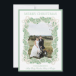 Watercolor Christmas Garland Stocking Five Photos Holiday Card<br><div class="desc">Watercolor Christmas Garland Stocking Vintage Five Photos Holiday Card. This beautiful Christmas Photo Card features watercolor Christmas garland with white bows as a frame for one photo. Back of invitation is Christmas Stockings with Christmas garland and bows. It is perfect if you are looking for classic, southern, grandmillenial Christmas photo...</div>