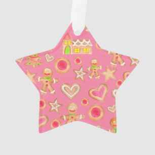 watercolor Christmas gingerbread cookies Ornament