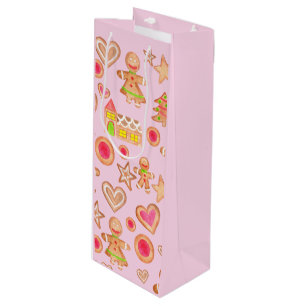 watercolor Christmas gingerbread cookies Wine Gift Bag