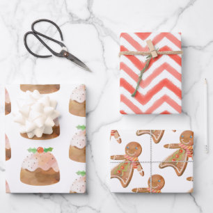 Watercolor Christmas Gingerbread Wrapping Paper