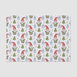 Watercolor Christmas Gnome, Christmas Trees Tissue Paper