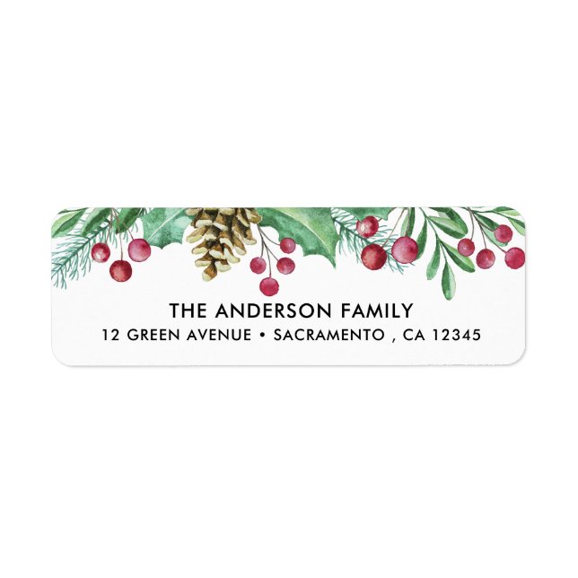 Watercolor Christmas Greenery (Front)