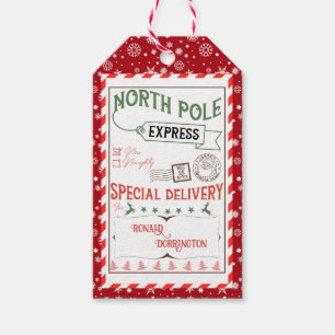 Watercolor Christmas Holiday From Santa gift prese Gift Tags
