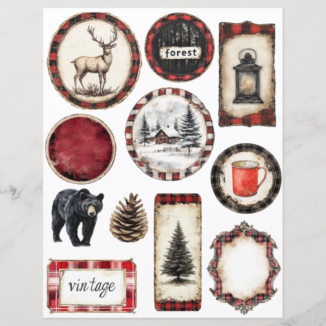 Watercolor Christmas Holiday Season Ephemera Lg (Front)