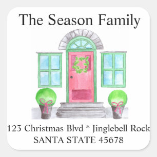 Watercolor Christmas home Envelope seal