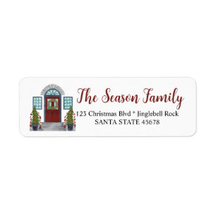 Watercolor Christmas home Label