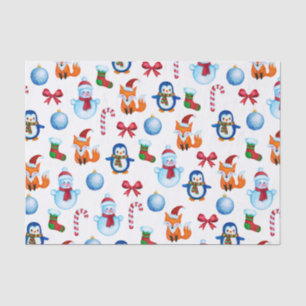 Watercolor Christmas Illustration Pattern Tissue Paper