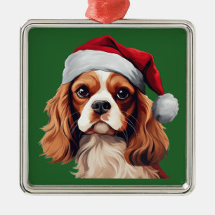 Watercolor Christmas King Charles Spaniel Ornament