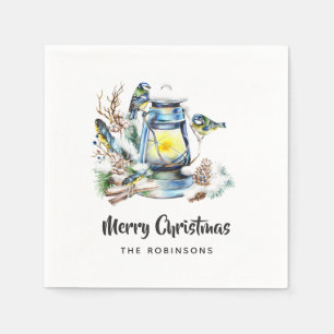 Watercolor Christmas Lantern Party Napkin