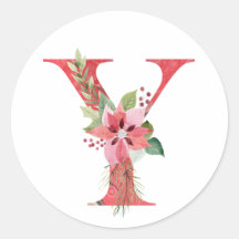 Watercolor christmas letter Y