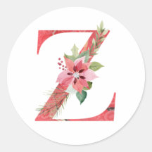 Watercolor christmas letter Z