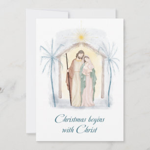 Watercolor Christmas Nativity Religious Holiday C