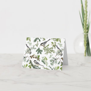 Watercolor Christmas Nature Forest Illustration Card