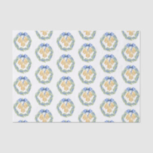 Watercolor Christmas or Wedding Bells and Bows Tissue Paper