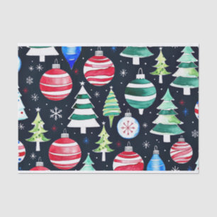 Watercolor Christmas Ornaments Tissue Paper