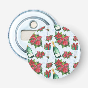 Watercolor Christmas Party Champagne Holiday Bottle Opener