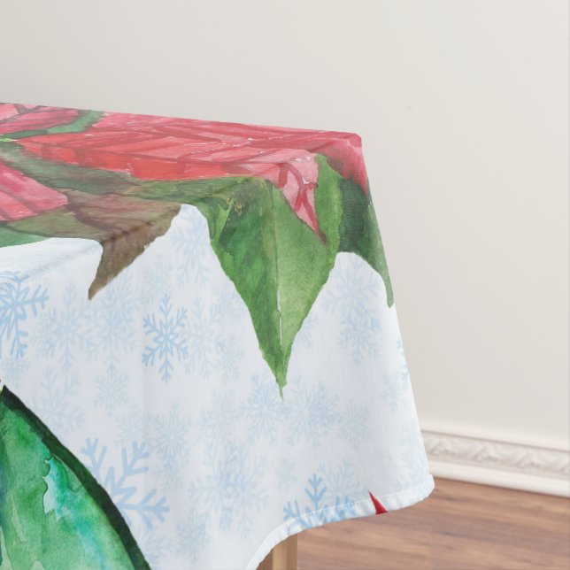 Watercolor Christmas Party Champagne Holiday Tablecloth (In Situ)