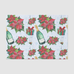 Watercolor Christmas Party Champagne Holiday Tissue Paper