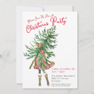 Watercolor Christmas Party Invitation