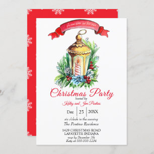 Watercolor Christmas Party Invitation