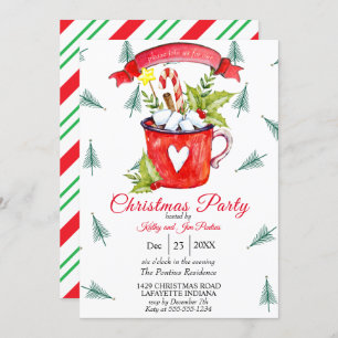 Watercolor Christmas Party Invitation