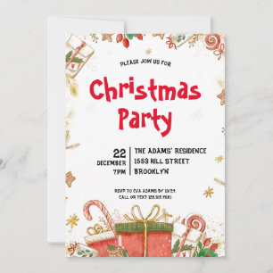 Watercolor Christmas Party Invitation