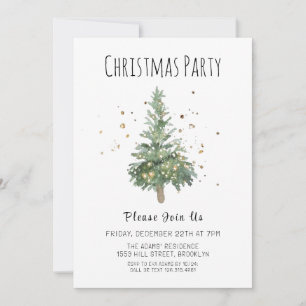 Watercolor Christmas Party Invitation