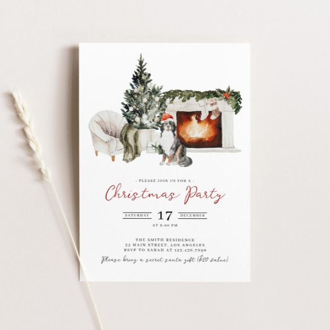 Watercolor Christmas Party Invitation (Creator Uploaded)