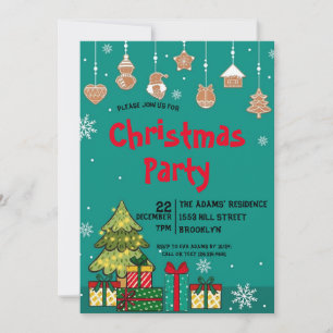 Watercolor Christmas Party Invitation