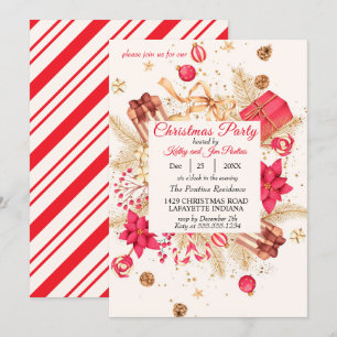 Watercolor Christmas Party Invitation