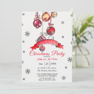 Watercolor Christmas Party Invitation