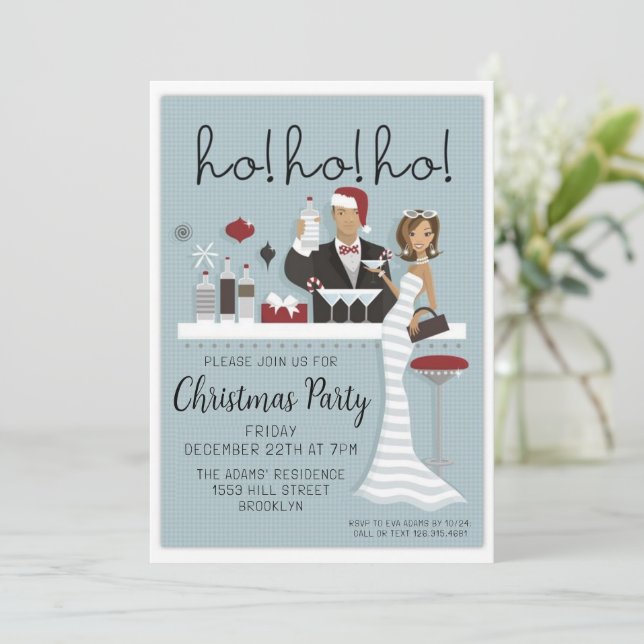 Watercolor Christmas Party Invitation (Standing Front)