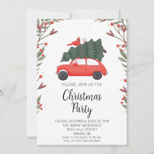 Watercolor Christmas Party Invitation