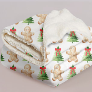 Watercolor Christmas Pattern Blanket Gift for Kids