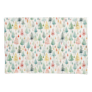 Watercolor Christmas Pattern Pillowcase