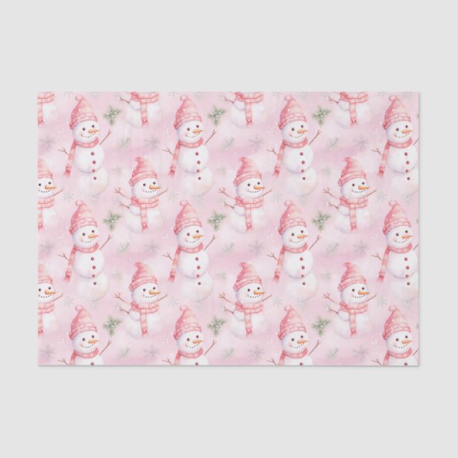 Watercolor Christmas Pattern Tissue Paper (Front)