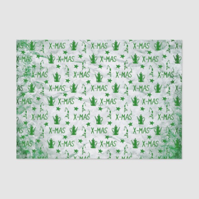 Watercolor Christmas Pattern Tissue Paper (Front)