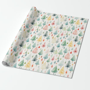 Watercolor Christmas Pattern Wrapping Paper
