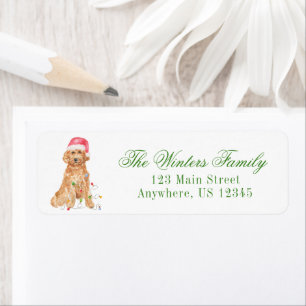Watercolor Christmas Père Noël Dog Adresse