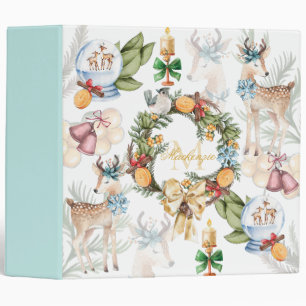 Watercolor Christmas Personalized Binder